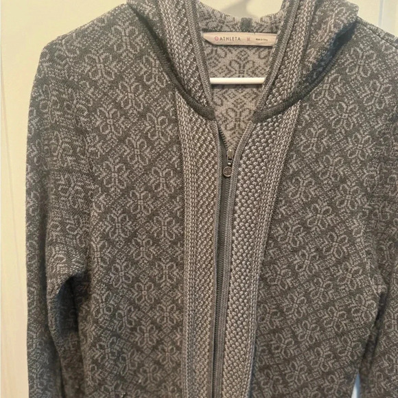 Athleta spooner summit fair isle Nordic hoodie zipper sweater jacket - Picture 4 of 9